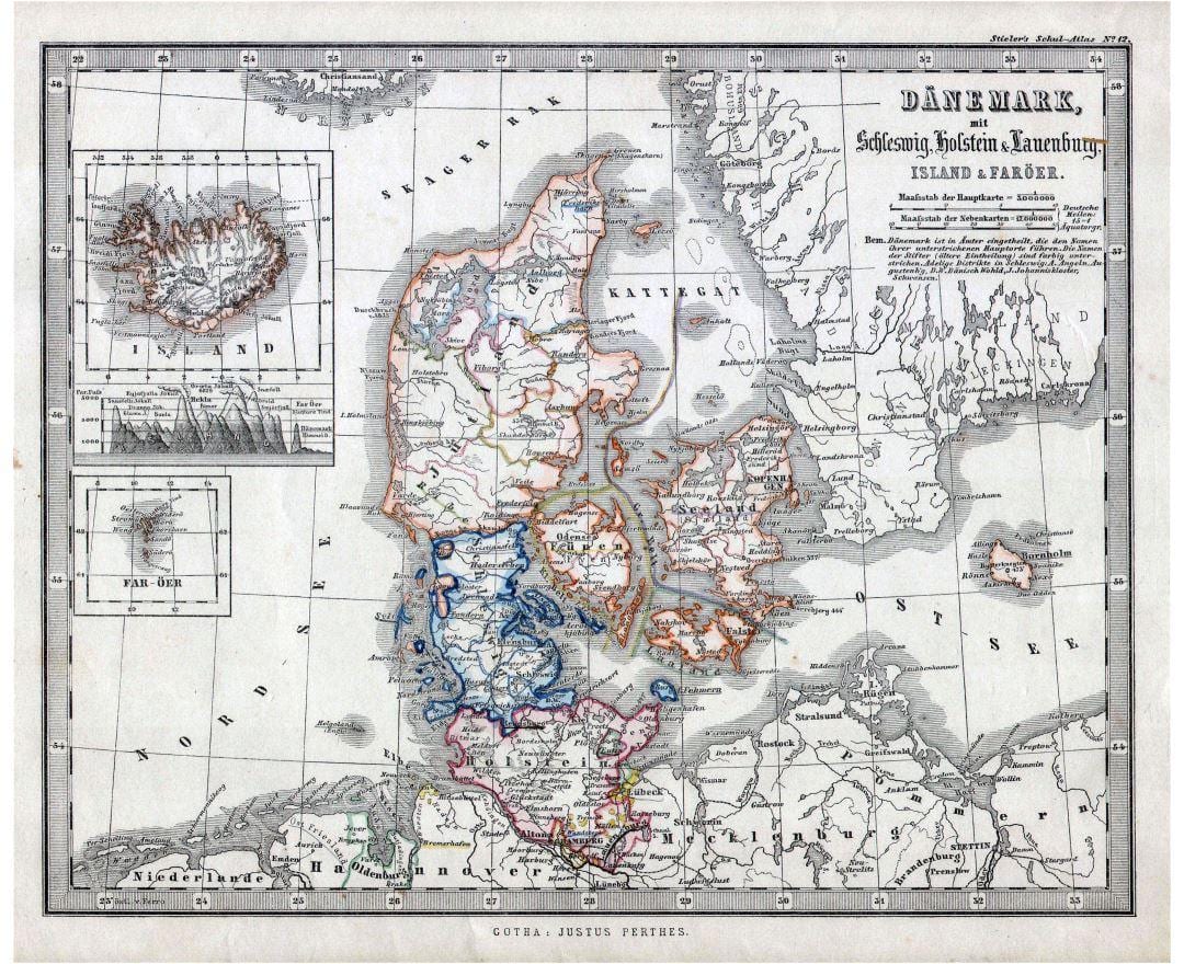 стара карта Данії