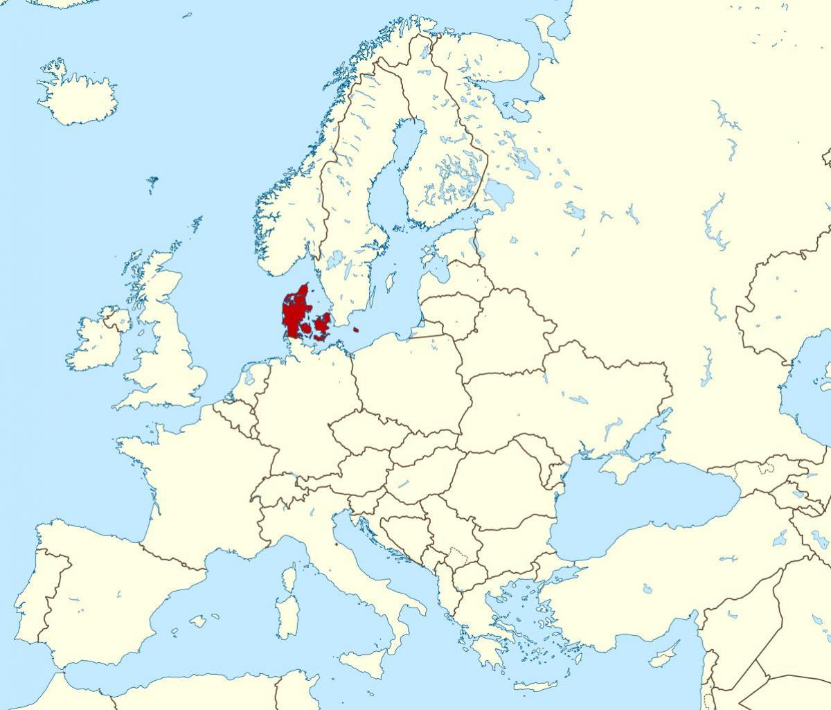 карта світу, показує Данія