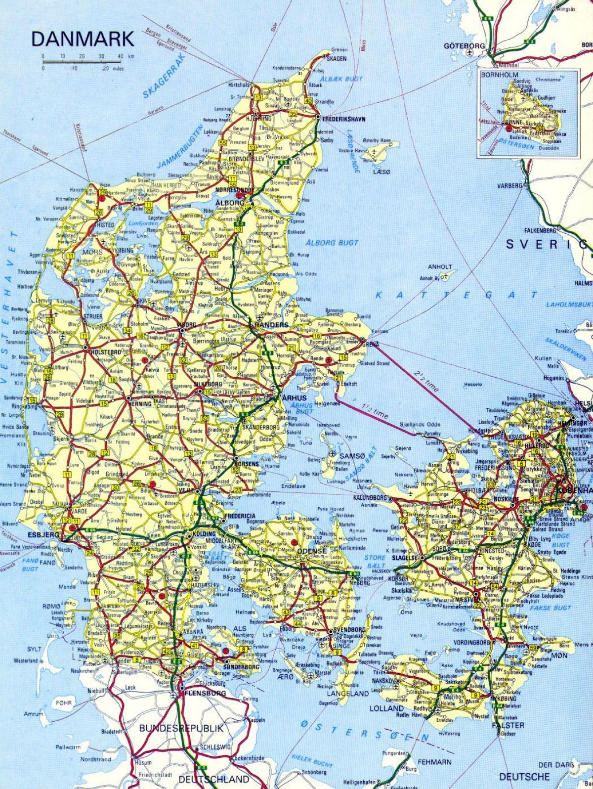 Карта доріг Данії