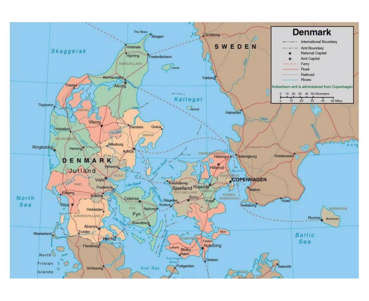 детальна карта Данії