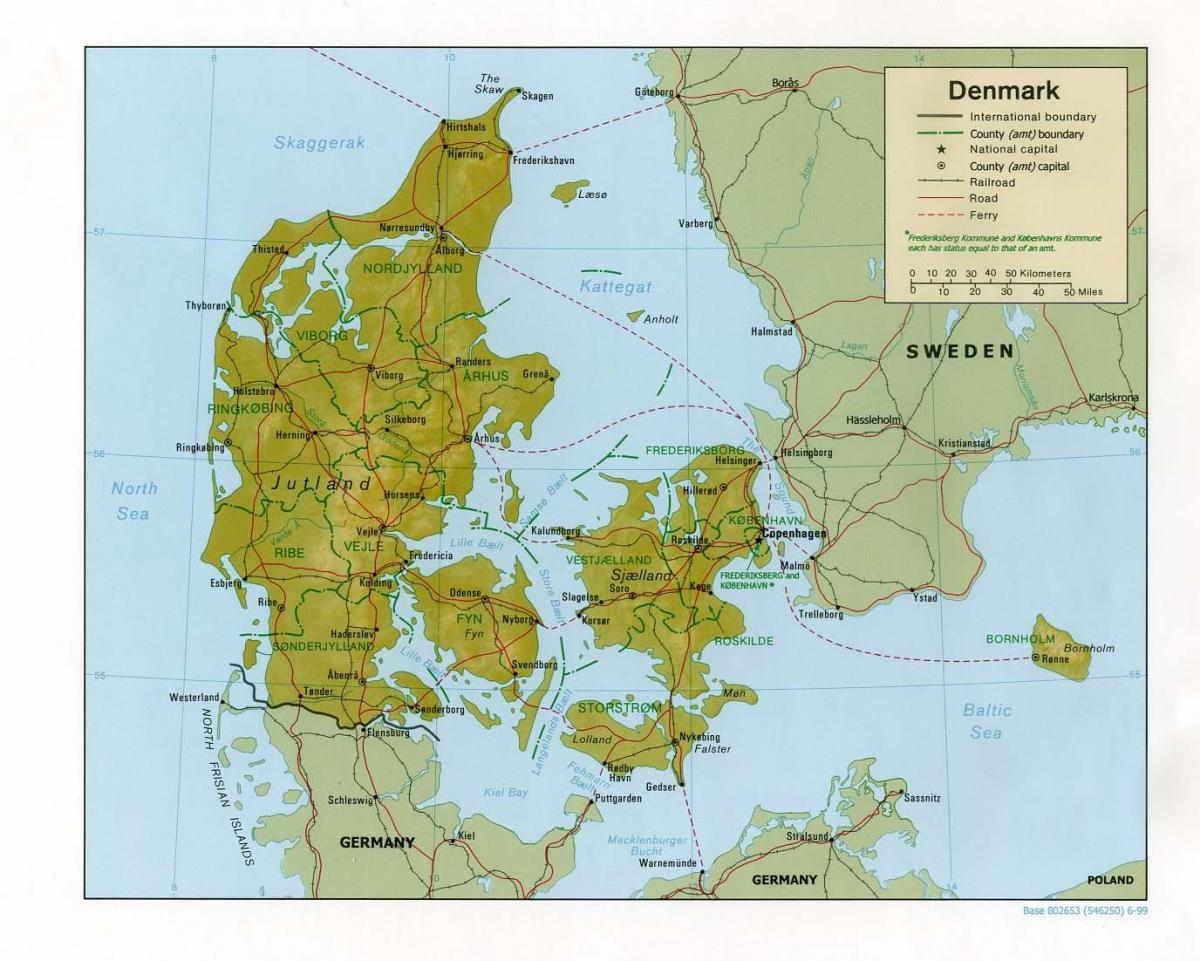 Фізична Карта Данія