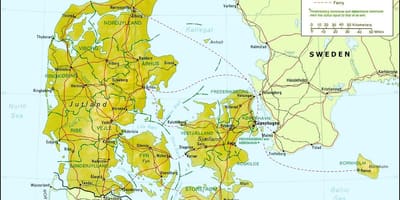 Карта Данії географія 