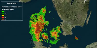 Карта Данії клімату 