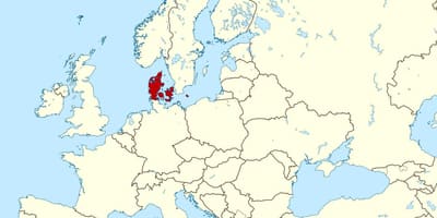 Карта світу, показує Данія