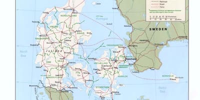Карта Данії на пляжі оушен парк 