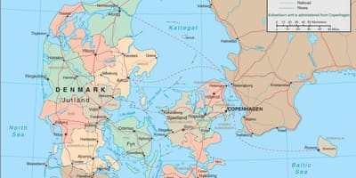 Карта Данії на поромі 