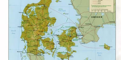 Фізична Карта Данія