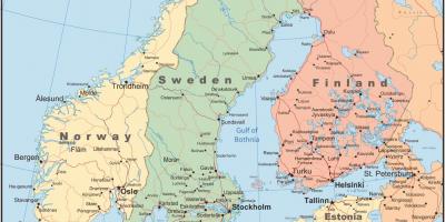 Карта Данії та сусідніх країнах