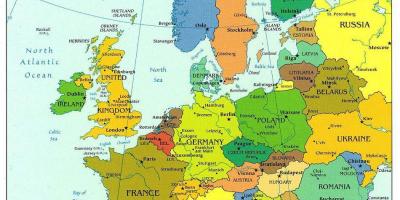 На карті Європи Данія
