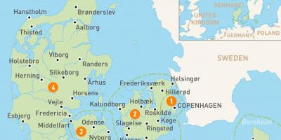 Провінцій Данії на карті